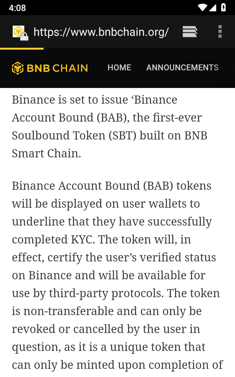 Binance công bố phát hành token Binance Account Bound