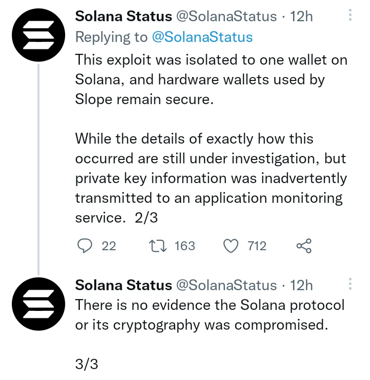 Nguyên nhân vụ hack được công bố trên Solana Status