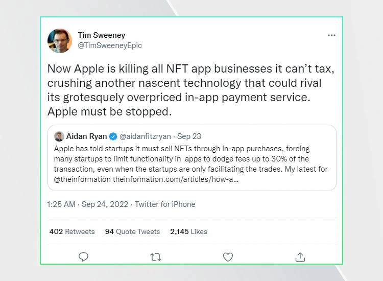 Cộng đồng NFT phản đối mức phí 30% của App Store