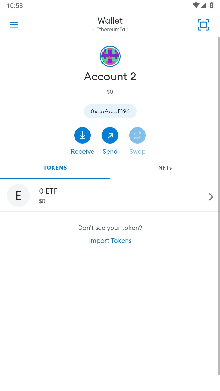 Thêm Ethereum Fair (ETF) vào Ví MetaMask trên điện thoại