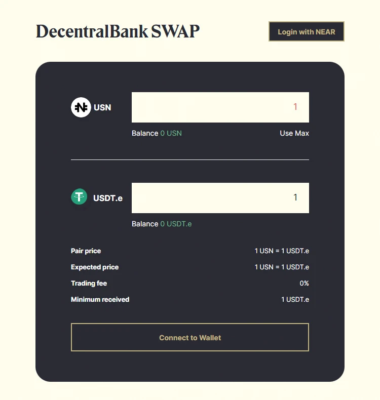 Decentral Bank SWAP