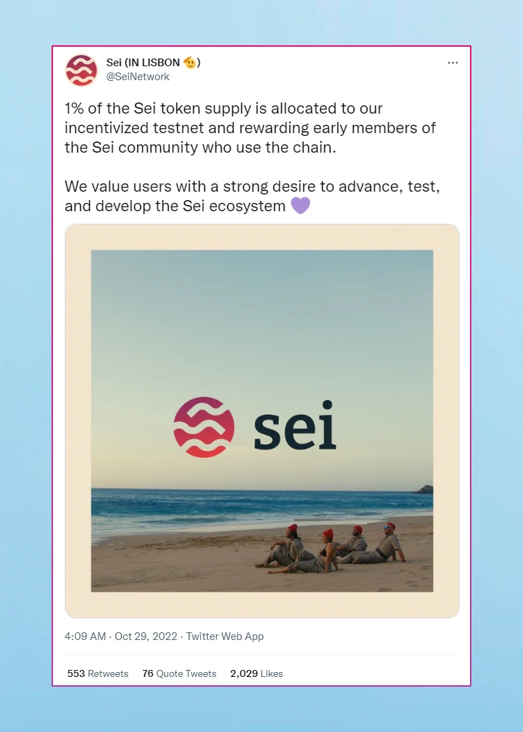 Blockchain Sei xác nhận sẽ airdrop cho người dùng
