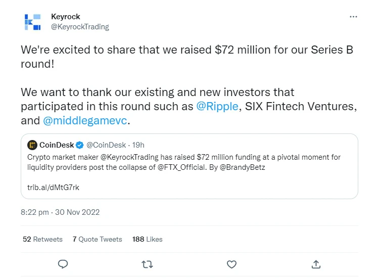 Startup fintech Keyrock huy động thêm 72 triệu USD
