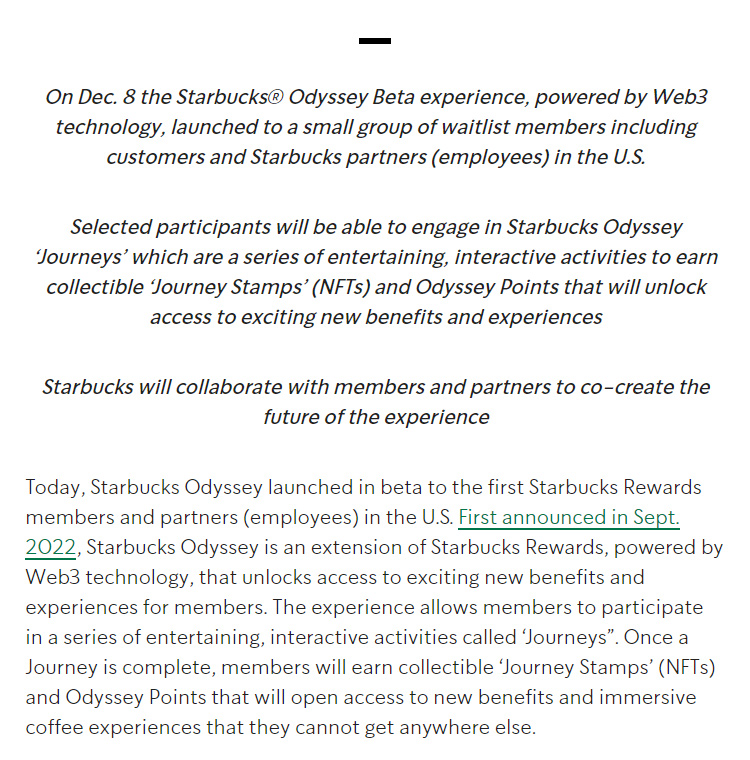 Starbucks thử nghiệm chương trình khách hàng thân thiết bằng NFT