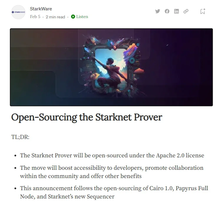 StarkWare công khai mã nguồn của Starknet Prover